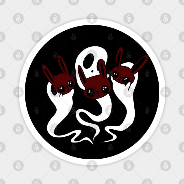 Ghosts with bunny masks Magnet by ISFdraw